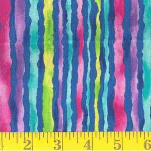  45 Wide Krazy Kats Stripe Blue Fabric By The Yard Arts 