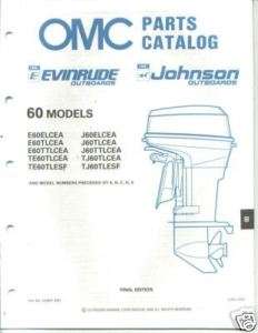1989 Evinrude Johnson 60 hp Outboard Parts Catalog  