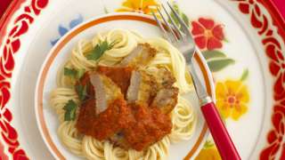 Chicken Escalopes with Spaghetti and Tomato Sauce   Made with 