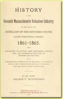 7th MASSACHUSETTS INFANTRY REGIMENT Civil War Book  