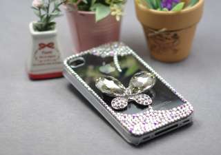 3D Crystal iPhone Case for AT&T Verizon Apple iPhone 4/4S Pink Crystal 