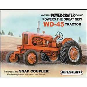 Allis Chalmers Tractor WD45 Metal Tin Sign Nostalgic 
