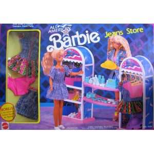  All American Barbie JEANS STORE Playset w Bonus (1990 