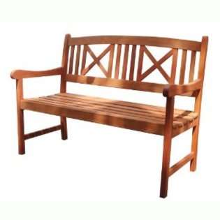 VIFAH V507A 2 Seater Outdoor Wood Bench, 47 Inch by 25 Inch by 35 Inch 