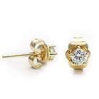 Luxury Lane 14K Yellow Gold Diamond Solitaire Stud Earrings (0.20 cttw 