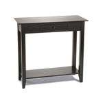   8013081 BL American Heritage Hall Table with Drawer & Shelf in Black