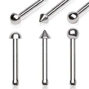 All 316L Surgical Steel Stud Nose Ring with One Dome Ball   20g (0.8mm 