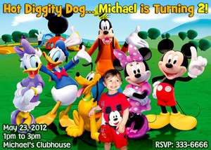 MICKEY MOUSE PHOTO BIRTHDAY PARTY INVITATIONS FIRST  