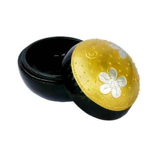 EXP Handmade Black Lacquer Decorative Sphere Box With Gold And Silver 