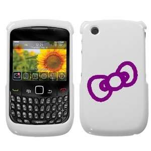  BLACKBERRY 8520 8530 9300 3G PURPLE BOW OUTLINE ON A WHITE 