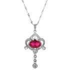 Necklaces Antique Costume Jewelry Elenis Ruby CZ Necklace