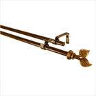  Drapery Hardware Leaf Curtain Rod in Antique Gold   Size 28   48