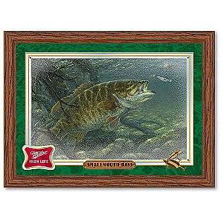 Miller High Life Small Mouth Bass Reflective Wall Mirror  Fitness 