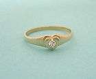 10K Solid Yellow Gold CZ Kids Ring Baby Childrens Size 3 Shiny Brand 