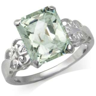 73ct. Natural Green Amethyst & White Topaz 925 Sterling Silver 