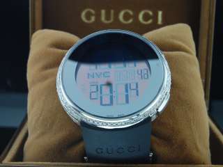   YA114207 5 Row Custom DigitaI i Gucci White Diamond Watch 5.5ct  