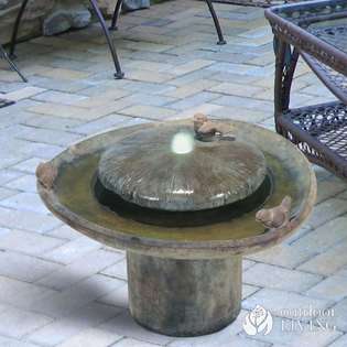Lighted Bird Bath Water Fountain  