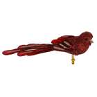   of 6 Sangria Red Beaded Clip On Bird Figure Christmas Ornaments 8