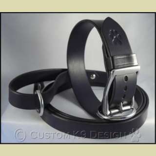 NEW 1.5 Leather Dog Collar and 1 Wide Leash Combo Set  