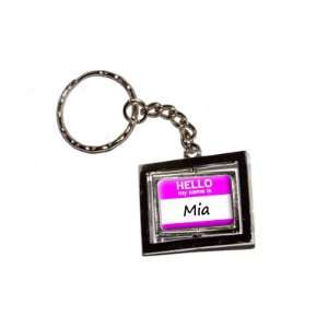  Hello My Name Is Mia   New Keychain Ring Automotive