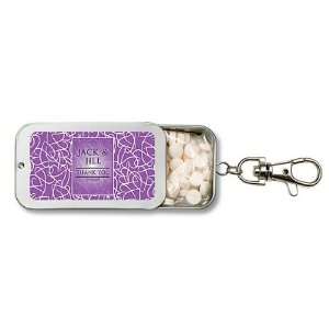   Heart Pattern Personalized Key Chain Mint Tin Favors (Set of 24) Baby