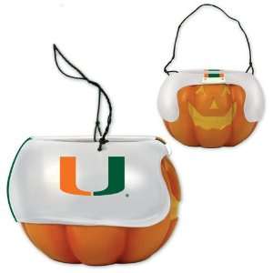   NCAA Miami Hurricanes Halloween Pumpkin Trick or Treat Candy Bucket