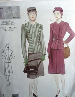 Vogue 2199 Elegant Vintage 1946 Misses Suit Pattern  