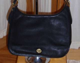 Used Coack Black Leather Large Handbag Lots of Life In This Bag  