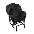 LB International 51 Black Resin Wicker Double Glider Patio Chair