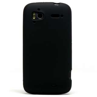 Black Soft Skin Case Gel Rubber Cover HTC Sensation 4G  