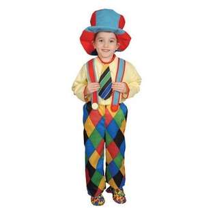   America Deluxe Circus Clown Childrens Costume Set   Size Extra Large