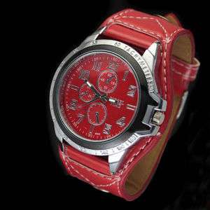   Ladies Leatheroid Band New Fashionable Digital Red Wrist Watch VAD
