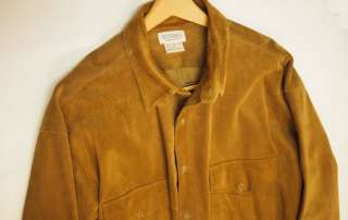 PETERMAN & CO brown suede leather shirt jacket EXCELLENT Large L 