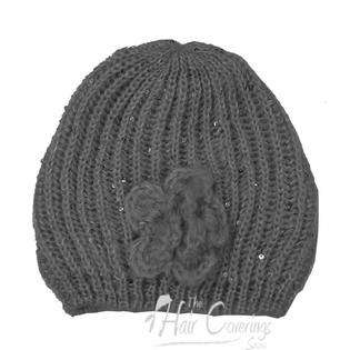 CoverYourHair Grey Girls Scattered Sequin Winter Hat 