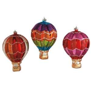   Multi Colored Hot Air Balloon Christmas Ornaments 5.5