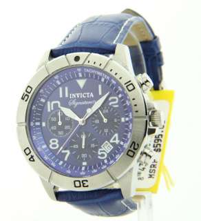 Invicta Mens Sport Blue Sporty Leather Chronograph 7282 Tachometer 