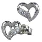 Dahlia Diamond Cubic Zirconia Accented Heart Shaped CAREFREE Sterling 