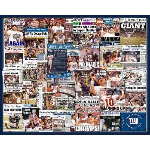  New York Giants 2012 Superbowl Newspaper Collage 16x20 