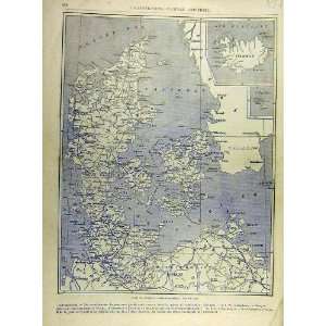  1863 Map Schleswig Holstein Duchy French Print