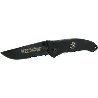   . Black Blade, Black G10 Handle, Combo Edge Pocket Knife 