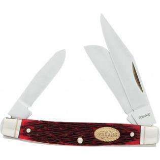   Frame Lock w/ Red Pick Bone Handle 3  Blade Pocket Knife 