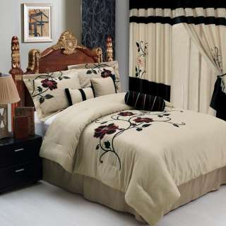 Piece Comforter Set/ Queen or King Size/ Shades of Tan or Beige with 