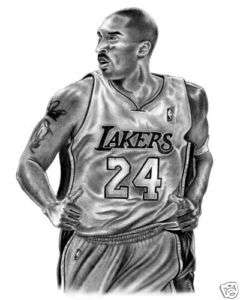 KOBE BRYANT LITHOGRAPH POSTER PRINT IN LAKERS JERSEY #2  