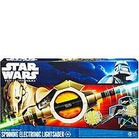 Star Wars The Clone Wars Spinning Electronic Grevious Lightsaber 