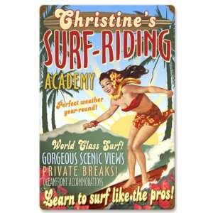  Surf Academy Personalized Vintage Metal Sign   Garage Art 