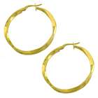 solid 14kt yellow gold 1 inch twist pattern hoop earrings