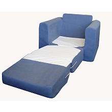 Fun Furnishings Micro Suede Sleeper Chair   Blue   Fun Furnishings 