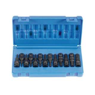   13 Piece 3/8 Drive Fractional and Metric Hex Driver Impact Socket Set