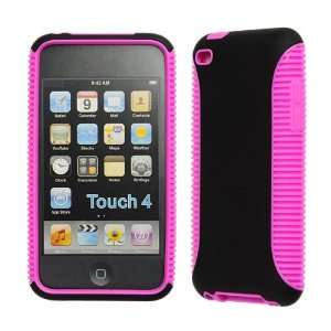  Premium   Apple iTouch 4 Rubberized Hybrid Case Hot Pink 