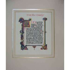  Victorian Colour Print Calligraphy Writing Family